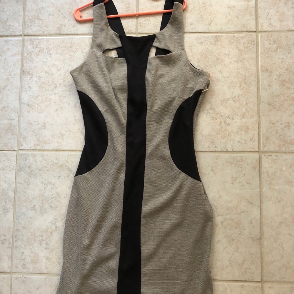 Gray mini dress w/ black side cut outs
